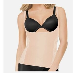 Assets by Spanx Open Bust Tank Womens XL Nude NEW Luxe & Lean Lace Shapewear